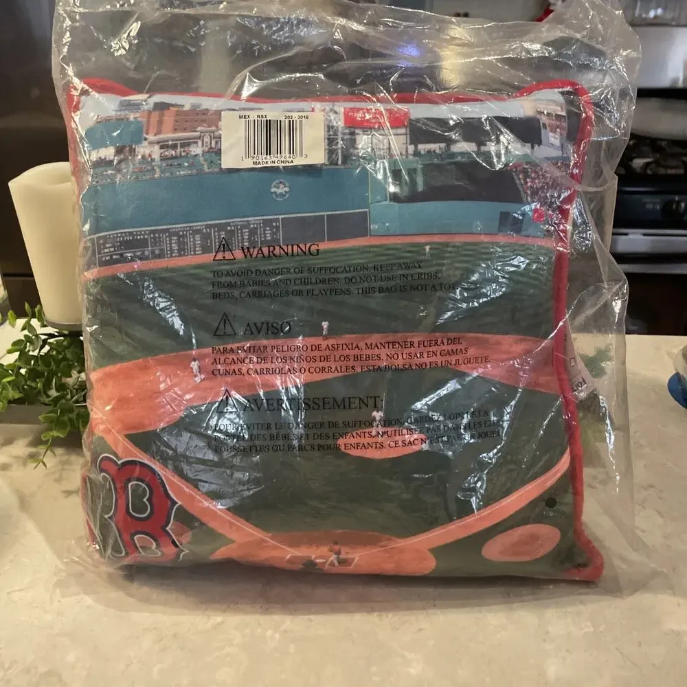 Forever Collectibles Boston Red Sox Baseball Field Plush Throw Pillow 15x15 NWT